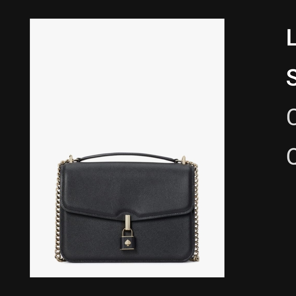 Kate Spade Black Leather Shoulder Bag Large Locket